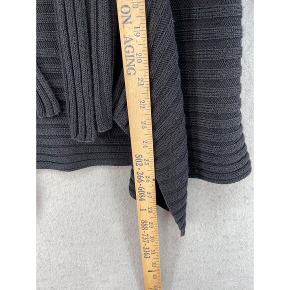 Chicos‎ Cardigan Womens Sz 1 Small Black Open Front Long Sleeve Collar Knit - Picture 6 of 10